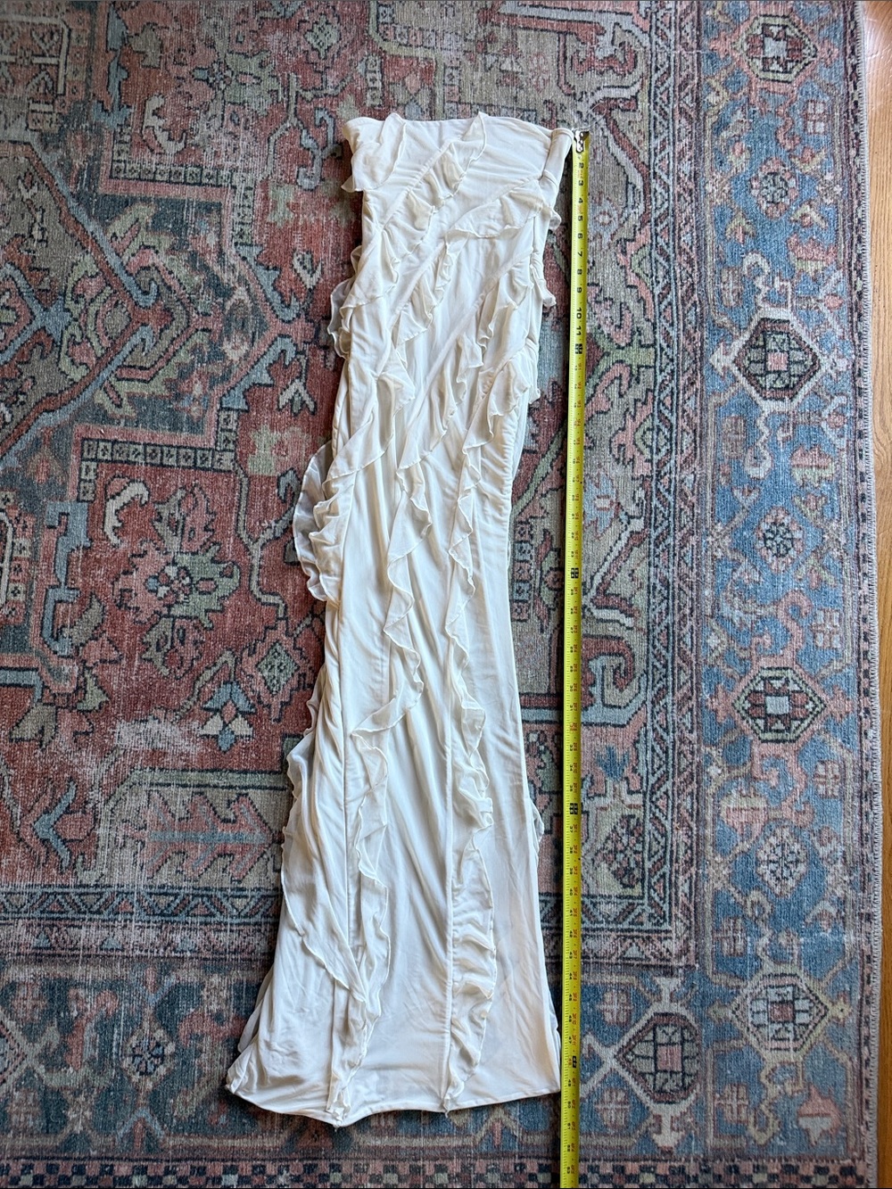 Oh Polly Ivory Ruffle Maxi Dress